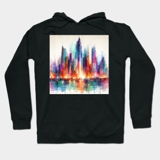 Psychedelic looking abstract illustration of a cityscape Hoodie